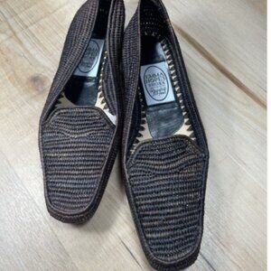 Emma Hope Woven Leather Loafers Brown Italy Women’s Size 7 Flat Comfort Shoe